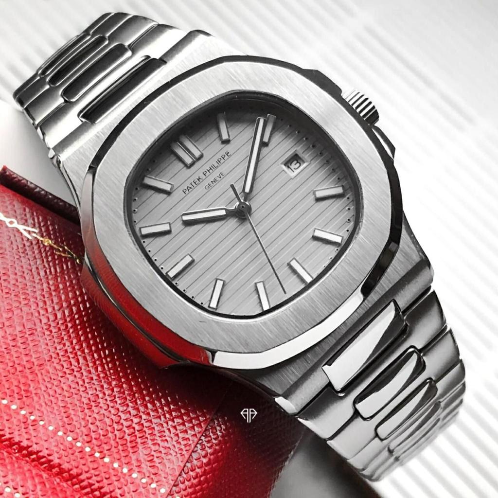 Patek Philippe Nautilus Mad Watch Qurtz Movement Full Grey Dated Watch ...
