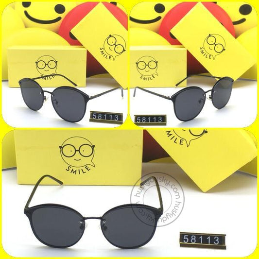 Smile Black Glass Men's Women's Sunglass for Man Woman or Girl SM-003 Black Frame Gift Sunglass