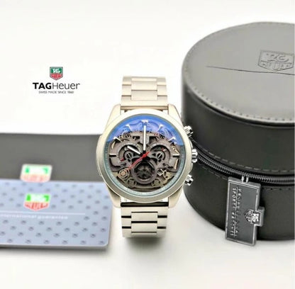 Tagheuer Cr7 Diagno Grey Chronograph Multi Dial Metal Mens Tag-Open-Steel Watch For Man - Gift