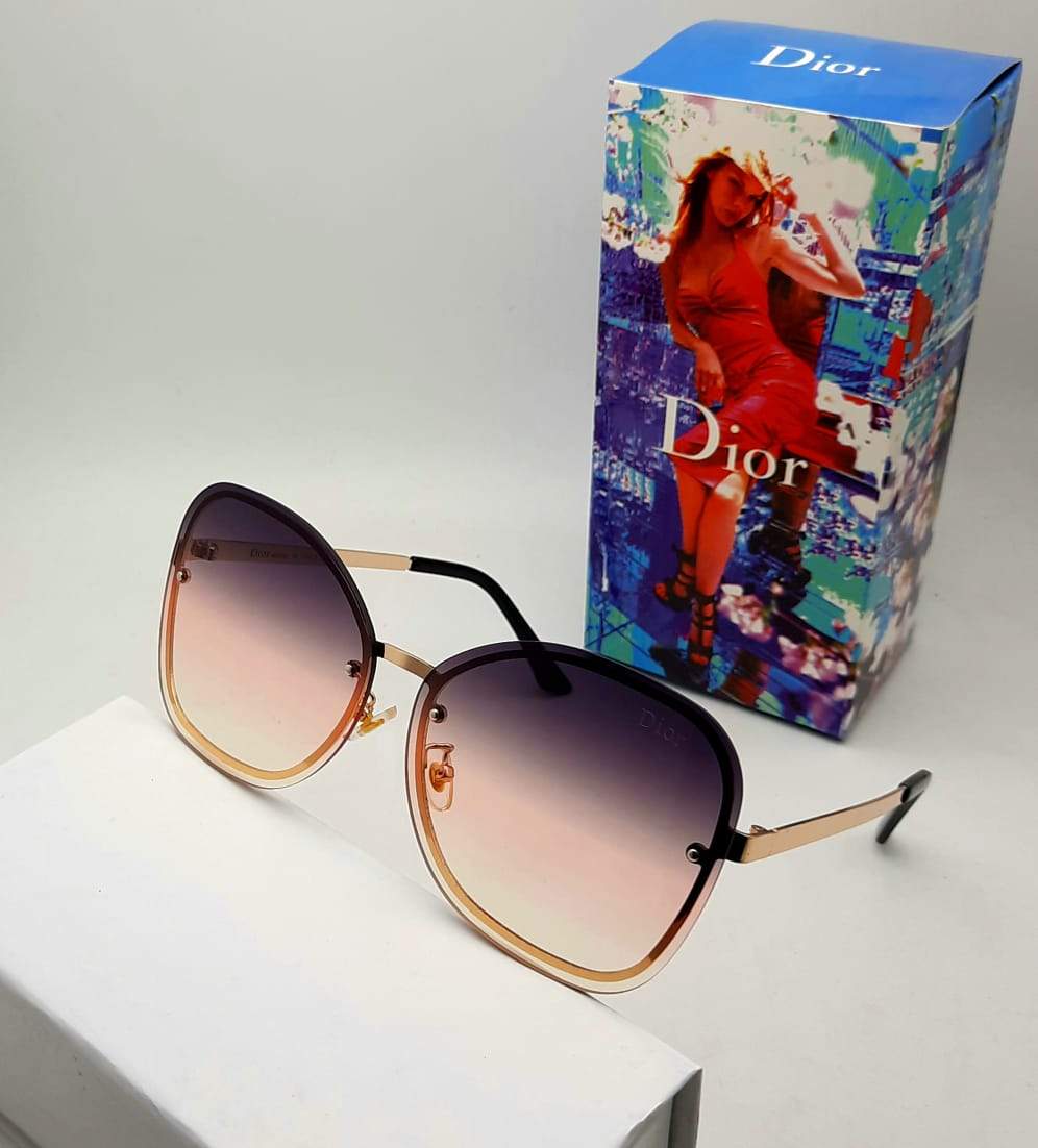 Dior Multi Color Glass Men's Women's Sunglass for Man Woman or Girl DR-B-55 Gold Black Frame Gift Sunglass