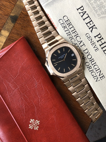 Patek Philippe Nautilus Mad Watch Qurtz Movement Rose Gold Gold Dated Watch For Men's-Best Men's Collection PK-25686SP