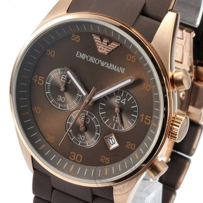 Emporio Armani Chronograph Brown Silicone Men's Watch AR5890