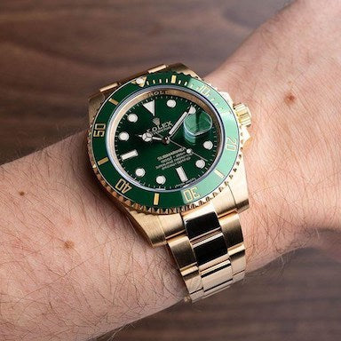 Rolex Submariner Automatic Gold Green Dial Metal Men's Watch For Man Rlx-Gg-Sub