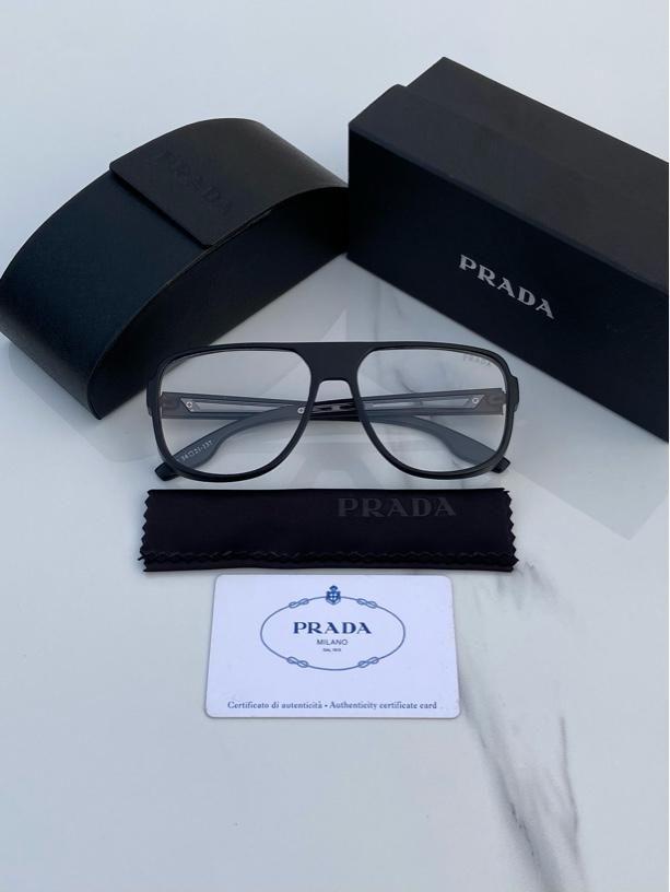 Prada Latest Design Transparent Glass For Men's Women's For Man Woman Or Girl Pra-1581 Black Frame Sunglass- For Causal Use