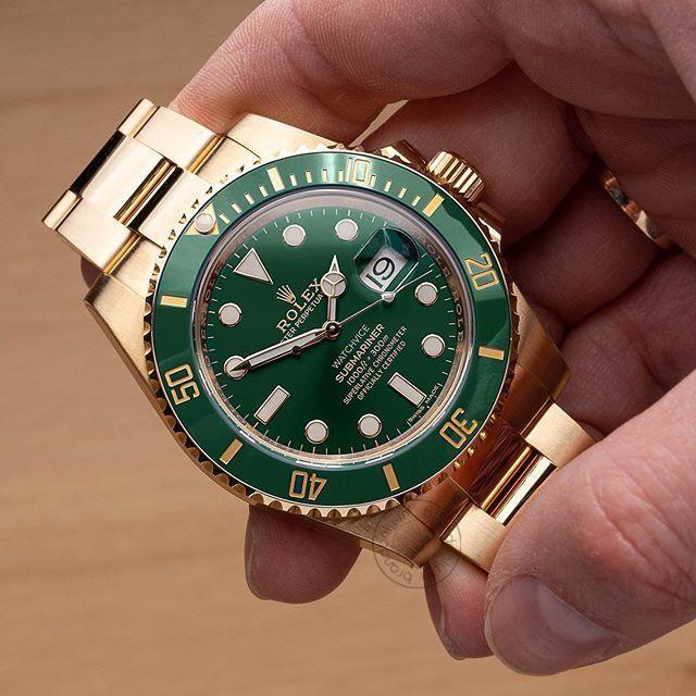 Rolex Submariner Automatic Gold Green Dial Metal Men's Watch For Man Rlx-Gg-Sub RLX-GG-SUB-(OG-BOX)