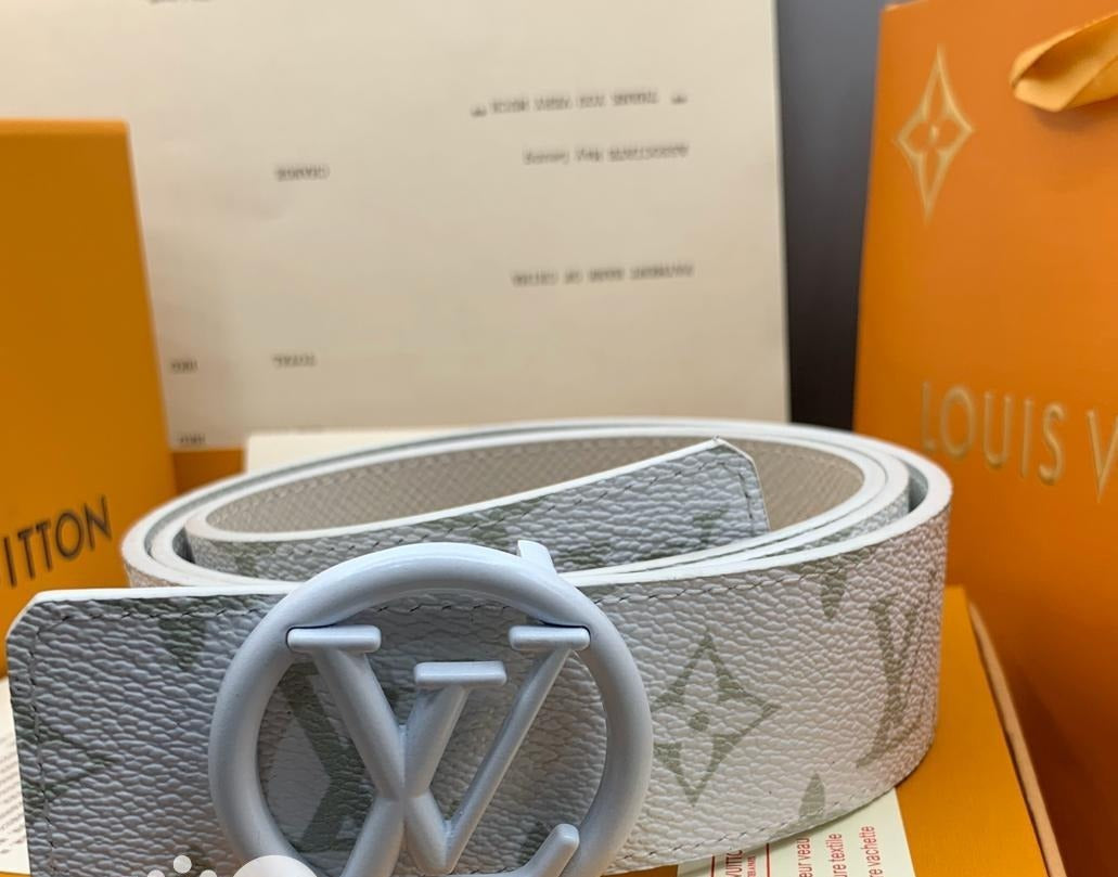 White Color Leather Men's Women's Belt LV-BLT-109