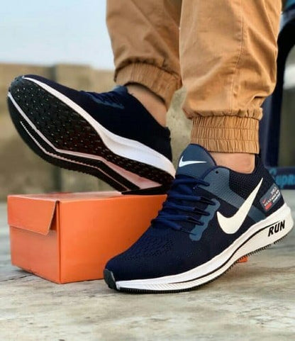 Nike Running White And Dark Blue Shoes For Man And Women