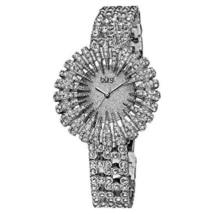 Burgi Branded Analog Silver Watch SophisticatedDiamond Set Braclet Type Watch For Women's_ LUXURY WRIST WATCH BU-54SS