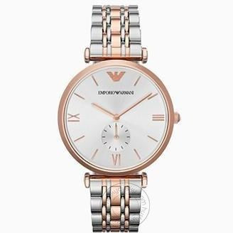Emporio Armani Two-tone Strap white Dial Men's Watch For AR1677 Gift Best watch for Man