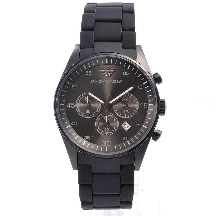 Emporio Armani Chronograph Analog Full Black silicon Men's Watch for Man AR5889 Sale Gift