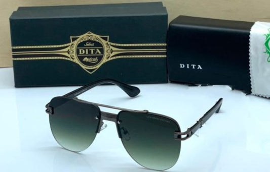 DITA Green Color Shade Glass Man's Women's Sunglass for Man Woman or Girl DT-10 Black Frame Blue Stick Gift Sunglass