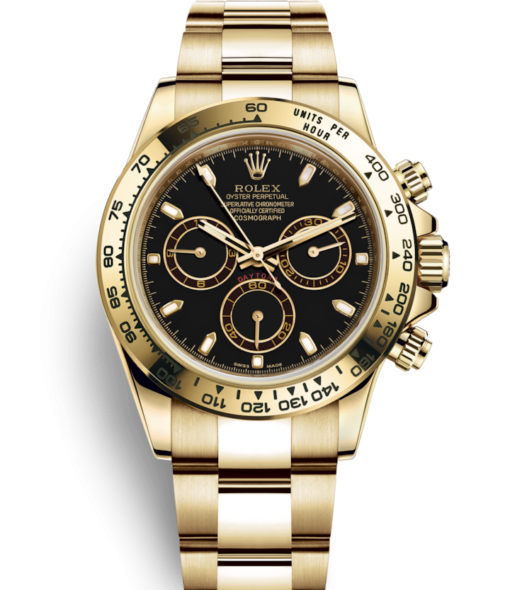 Rolex Chronograph Automatic Gold Strap Men's Watch For Man RLX-GOLD-004 Black Dial Gift Watch