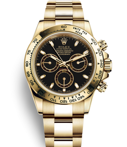 Rolex Chronograph Automatic Gold Strap Men's Watch For Man RLX-GOLD-004 Black Dial Gift Watch