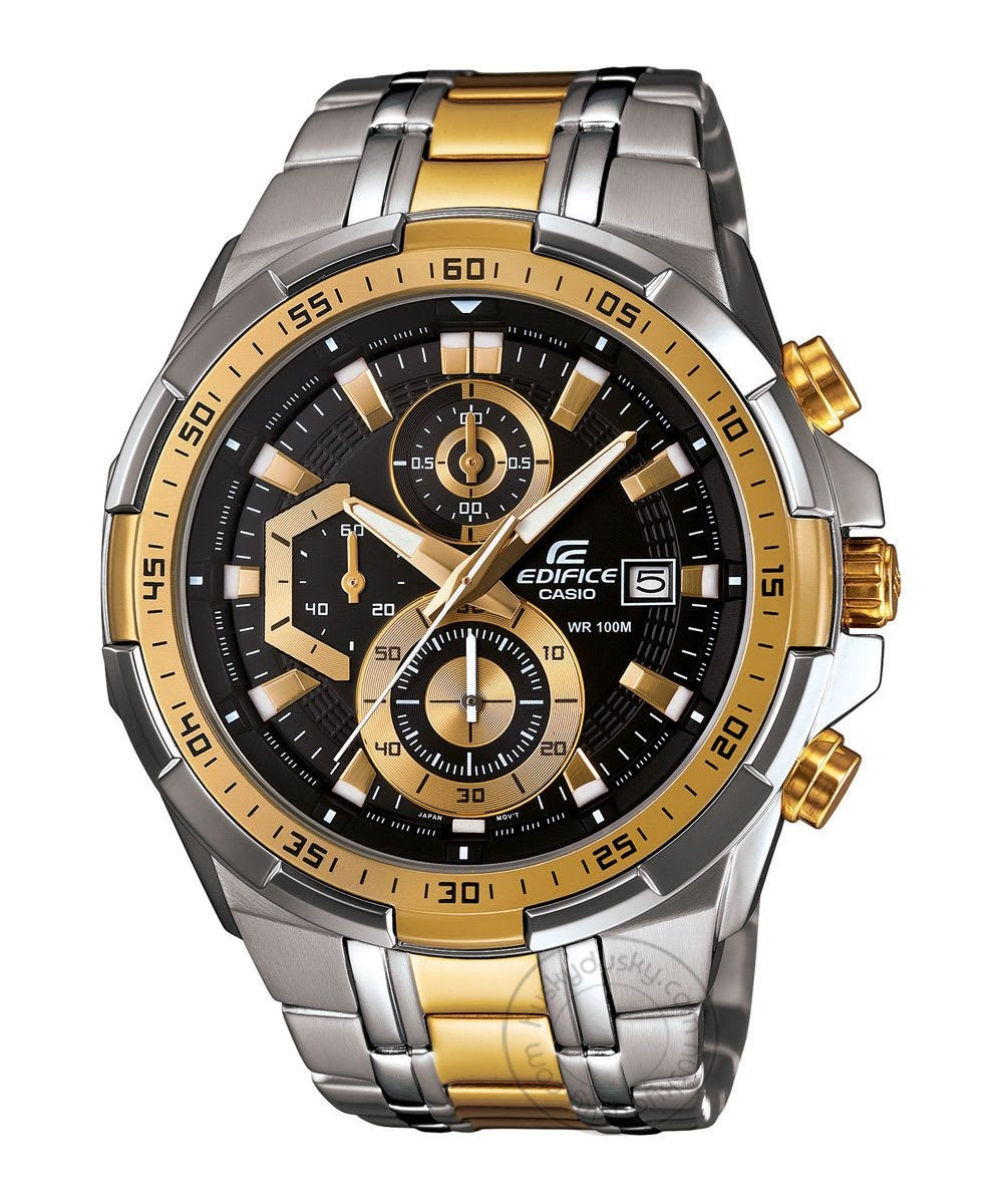 Casio Edifice Chronograph Black Dial Gold Metal Men's Watch EFR 539SG 1AVUDF
