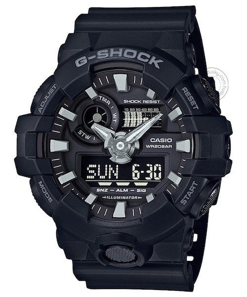 Casio G-Shock Analog Digital Black Belt Men's Watch For Man GA-700-1BDR (G715) Multi Color Dial Day And Date Gift Watch