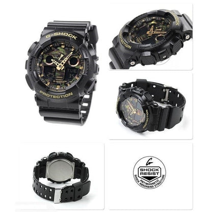 Casio G-Shock Analog Digital Black Belt Men's Watch For Man GA-100CF-1A9DR Multi Color Dial Day And Date Gift Watch