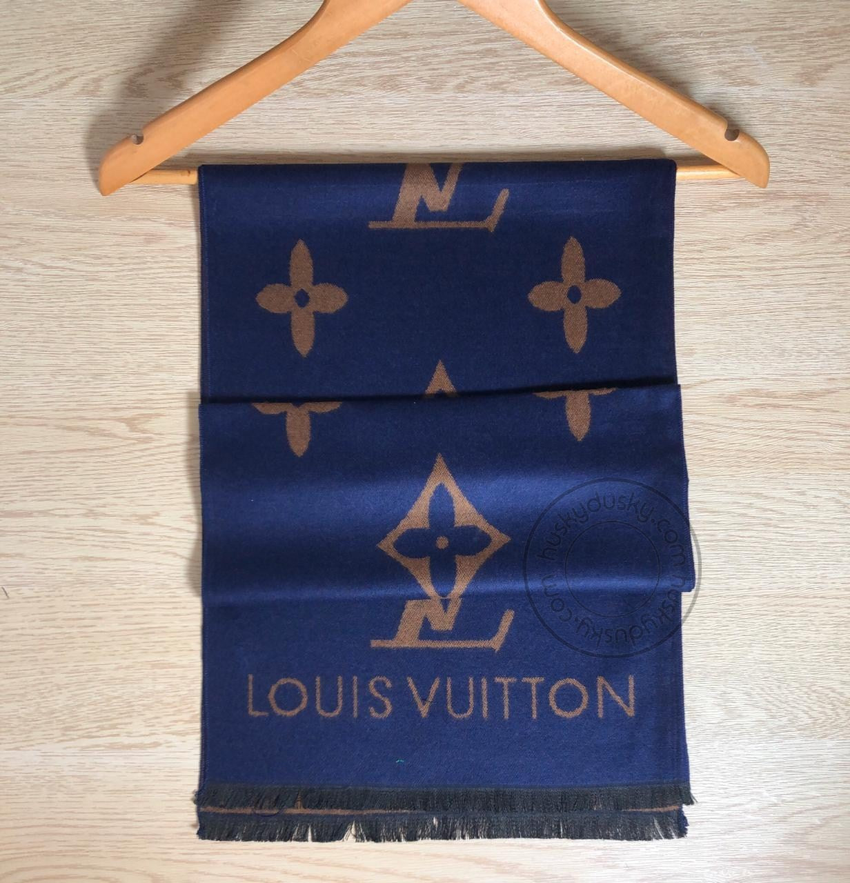 Louis Vuitton LV Branded Muffler Navy Blue for men or women unisex MUFFLER-LV01