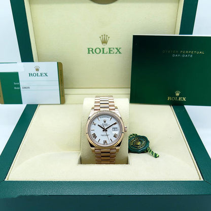Rolex Oyster Perpetual Day-Date White Dial Metal Men's Automatic Watch For Man Gift RLX-OYS-RGW