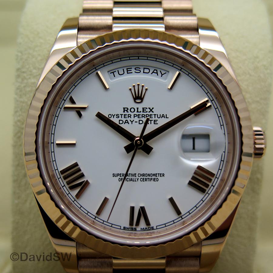 Rolex Oyster Perpetual Day-Date White Dial Metal Men's Automatic Watch For Man Gift RLX-OYS-RGW