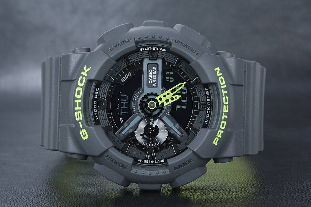 Casio G-Shock Analog Digital Black & Green Belt Men's Watch For Man GA-110LN-8A Multi Color Dial Day And Date Gift Watch