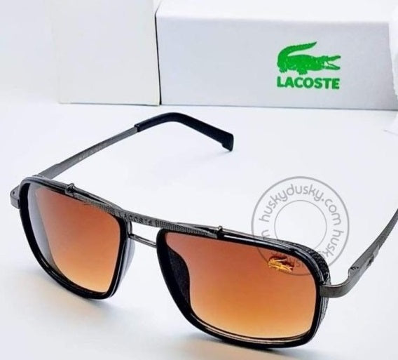 Lacoste Branded Brown Glass Men's Sunglass For Man With Balck Frame LS-565 Gift Sunglass