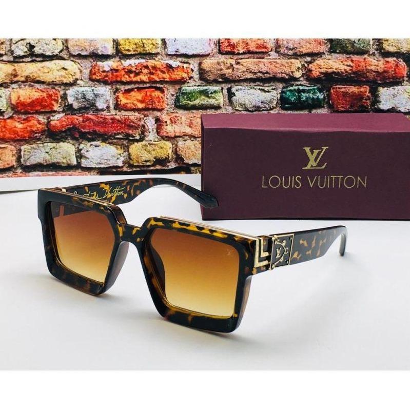 Louis Vuitton Branded Brown Glass Men's and Women's Sunglass for Man and Woman or Girls LV-32 Cheetah Print Frame Unisex Gift Sunglass