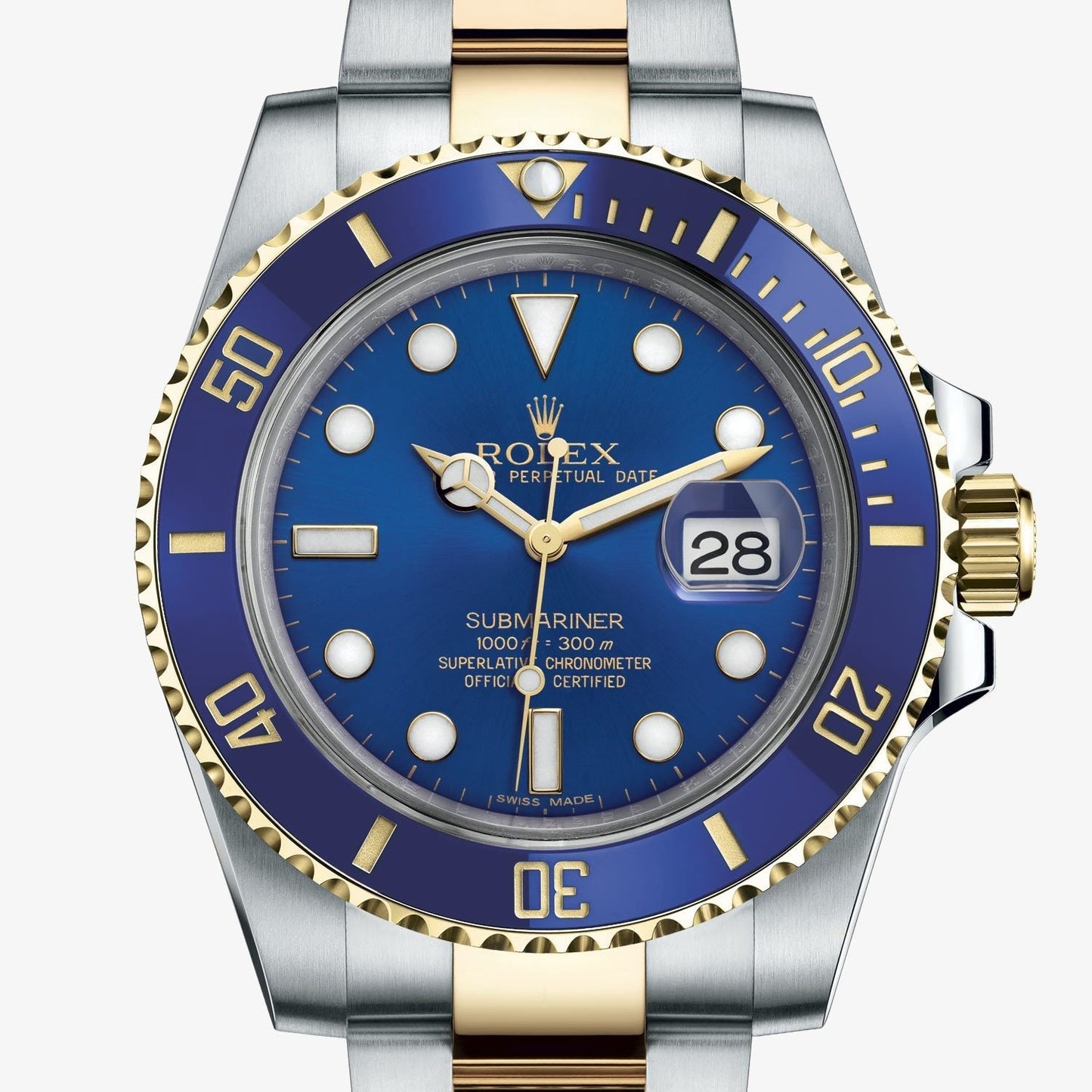 Rolex Watches Submariner Automatic Silver Gold Blue Dial Metal Men's Watch for Man RLX-BLUE-SG Dual Tone