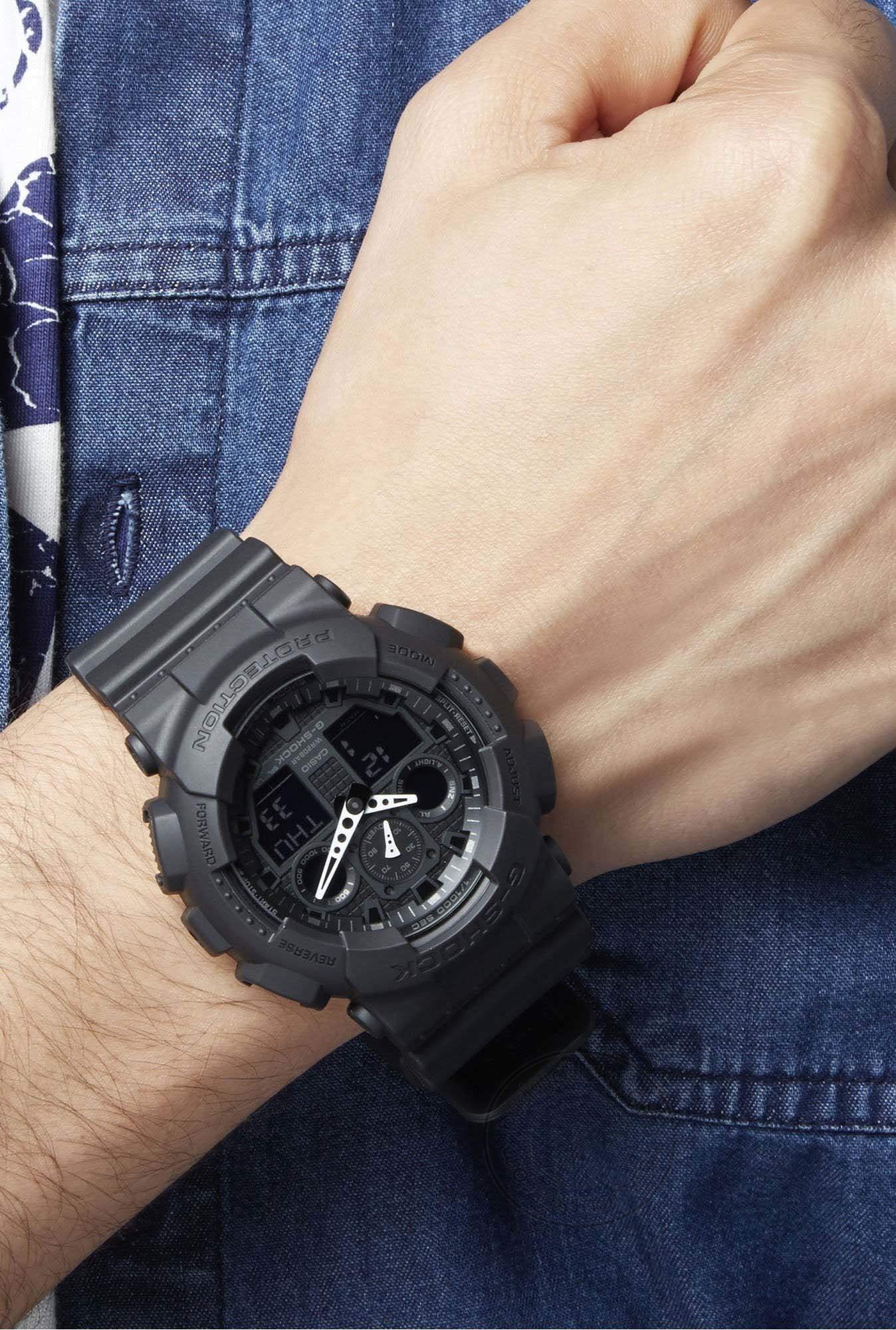 Casio G-Shock Analog-Digital Black Dial Men's Watch for Man Sports Gshock - GA-100-1A1DR (G270) Gift