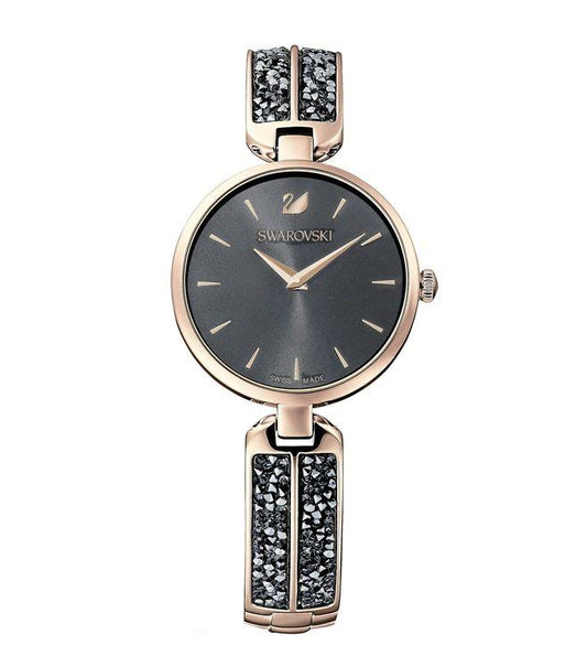 Swarovski 5519315 Analog Dream Rock Watch Golden Case With Black Diamond Band for Women and Girls Vintage Collection- Best Gift Ever SW-5515
