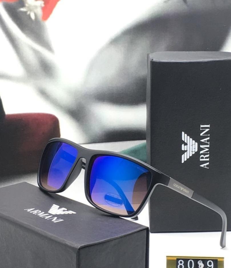 Armani Branded Blue Glass Men's Sunglass For Man ARM-99 Black Frame Gift Sunglass