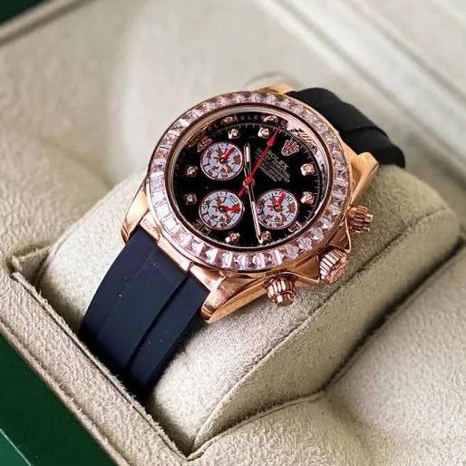 Rolex Daytona Black Dial Swiss Black Color Leather Men's Watch For Man RLX-116542 Gift Watch