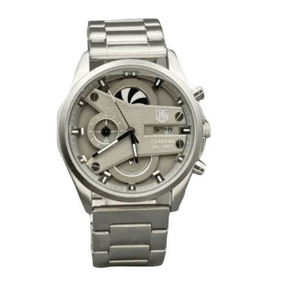Tag Heuer GRAND CARRERA CR7 1888 Silver Chronograph Multi Dial Stainless Steel TAG-TH-1888 Men's Watch for Man - Gift