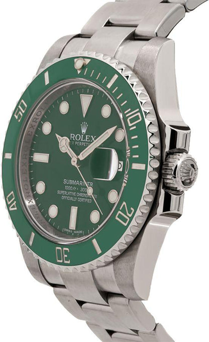 Rolex Silver Stainless Steel Strap Watch For men With Green Dial Gift Watch RLX-116610-LV