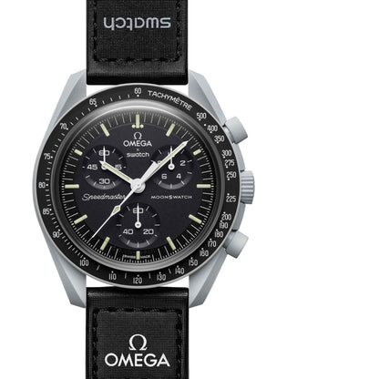 Omega Premium Quality extremely rare, and highly attractive prototype stainless steel With Black Color Spacesuit-ready Velcro Strap Chronograph Moon Wristwatch- MISSION TO MOON OG-G-1010