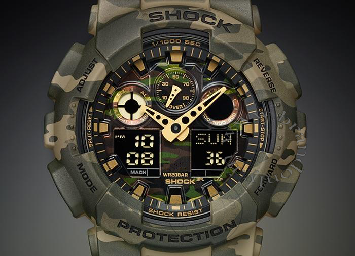 Casio G Shock GA 100CM 5A (G580) Analog Digital Brown Dial Resin Strap Gents Wrist Watch