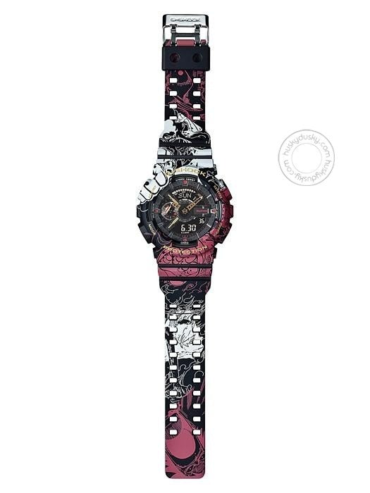 Casio G-Shock Analog Digital Adopts red, black and white Belt Men's Watch For ManGA-110JOP-1A4 Sports Multi Color Dial Day And Date Gift Watch