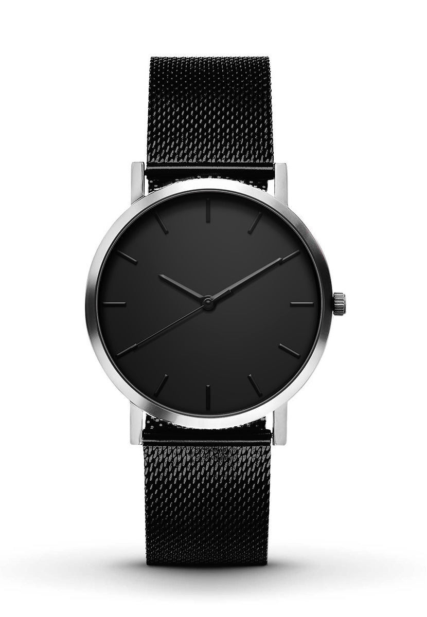 Classic Black Silver Watch For Men