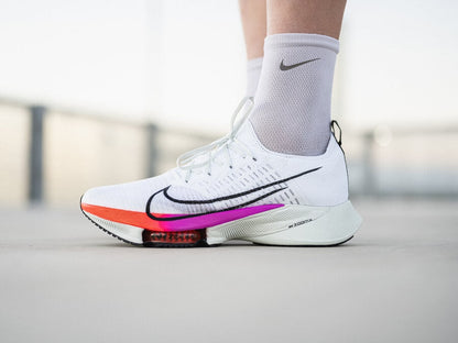Nike Air Zoom Tempo Next FK Marathon Running Shoes/Sneakers For Man Women And Boys White Violet Crimson Aura CI9923-100