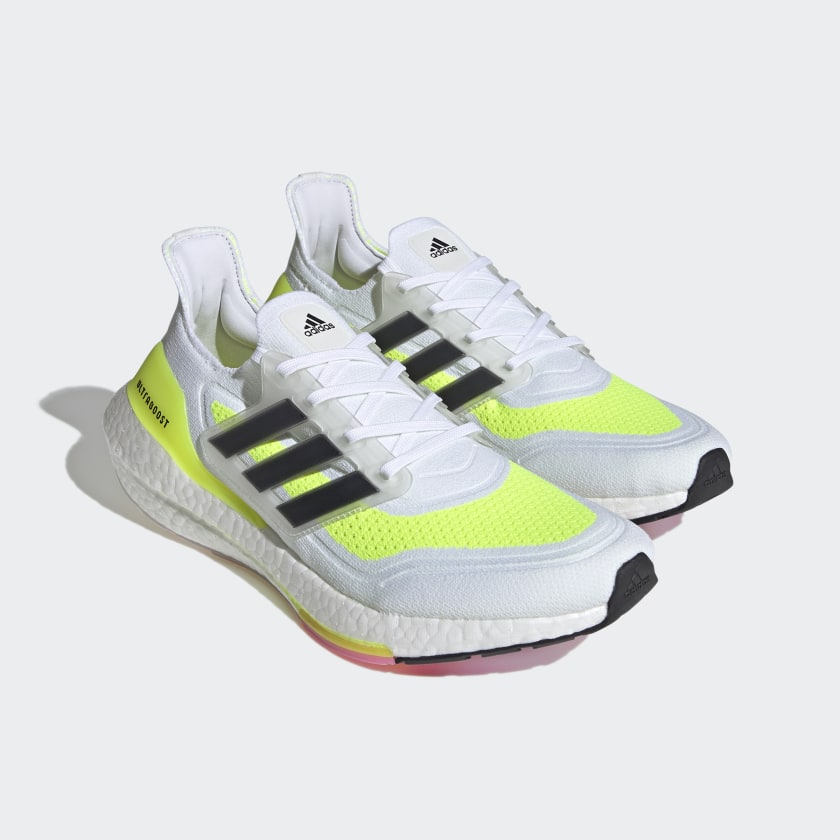 Adidas Ultra Boost 21 White Solar Yellow Shoes For Man And Boys FY0377