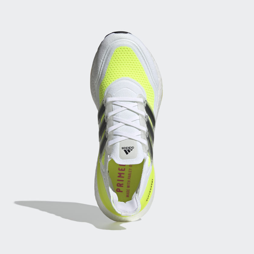 Adidas Ultra Boost 21 White Solar Yellow Shoes For Man And Boys FY0377