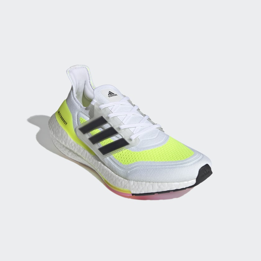 Adidas Ultra Boost 21 White Solar Yellow Shoes For Man And Boys FY0377