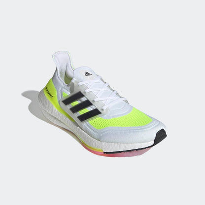Adidas Ultra Boost 21 White Solar Yellow Shoes For Man And Boys FY0377