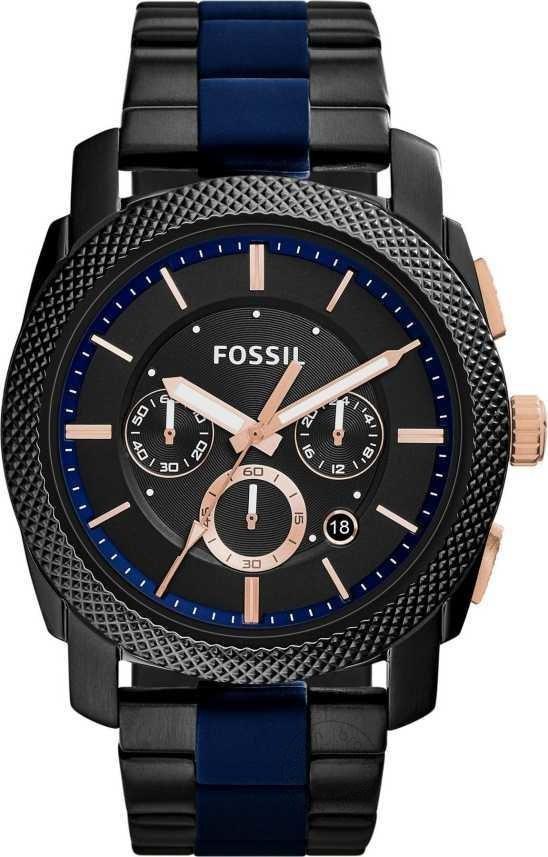 Fossil Chronograph Black Blue Men's Watch For Man Metal Casual Formal Gift Fs5164