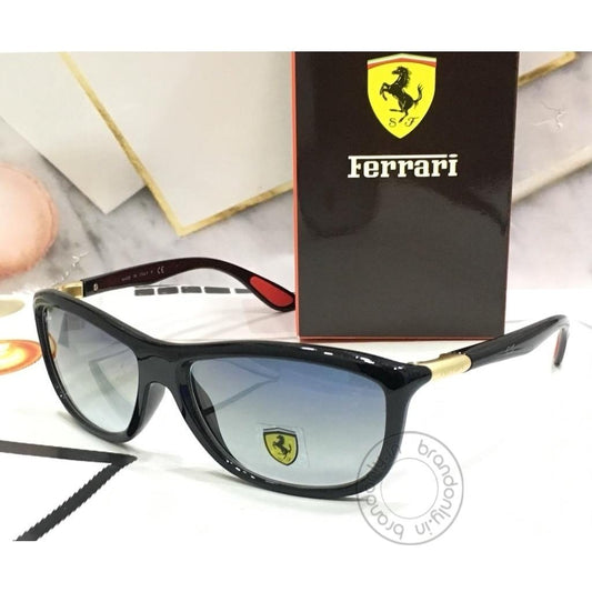 Ferrari Latest Design Transparent Blue Color Glass Men's Women's For Man Woman or Girl FRR-284 Black Frame Sunglass