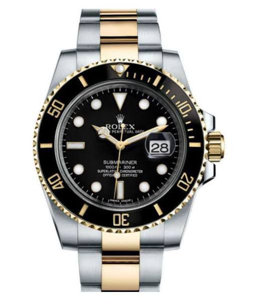 ROLEX Submariner Automatic Silver Gold Dial Metal Mens Watch for Man Dual Tone 116613LN Gift