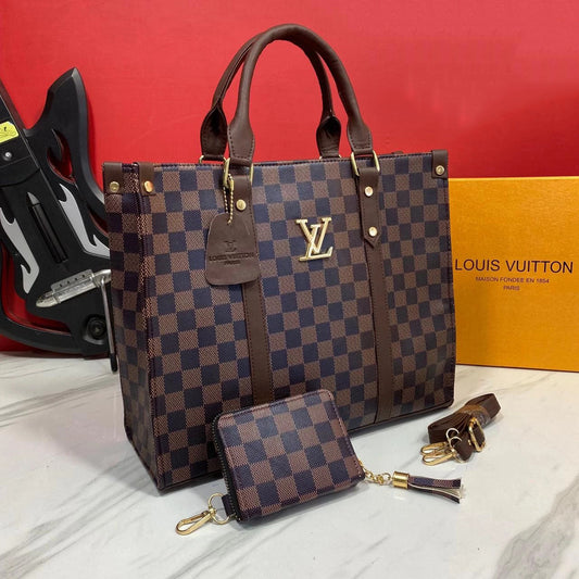 LV Premium Quality Tote Women's Handbag Bag With Sling BELT And Inner Zip Handbag For Women's Or Girls- Classy Look And Best Quality Product Bag  LV-G45