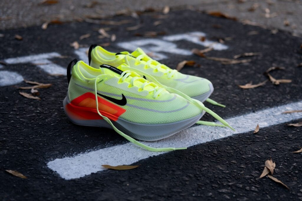 Nike Zoom Fly 4 Barely Volt Black Hyper Orange Color Running Shoes For Stylebrewed