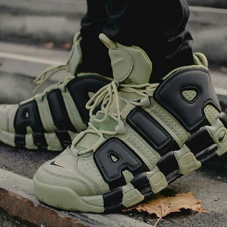 Nike Air More Uptempo Dark Stucco Black Color Shoes For Boys And Girls Stylebrewed