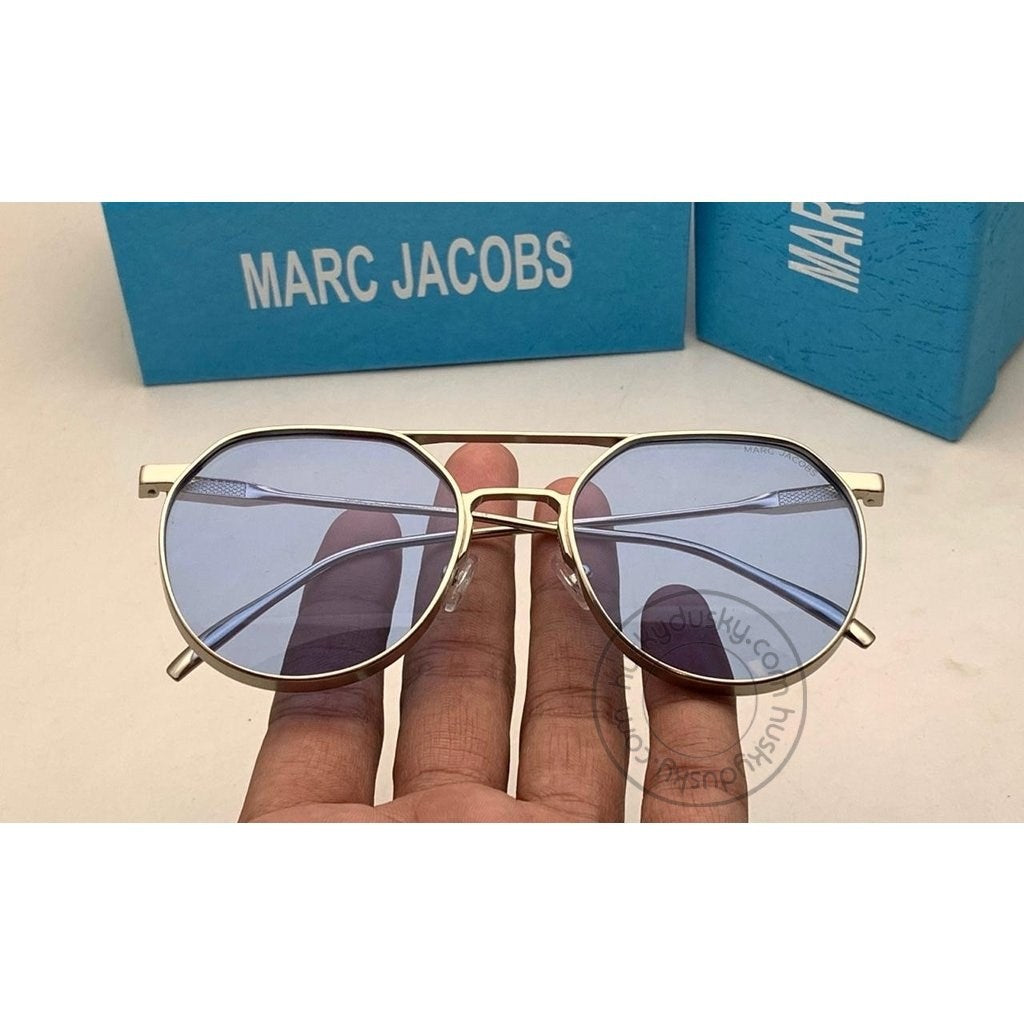Marc Jacobs Branded Transparent Purple Glass Men's Sunglass For Man MJ-58 Gold Silver Gift Sunglass