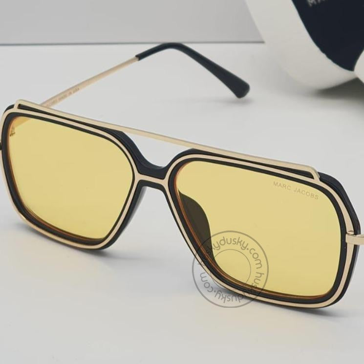 Marc Jacobs Branded Yellow Glass Men's Sunglass For Man MJ-42 Black&Gold Stick&Frame Gift Sunglass